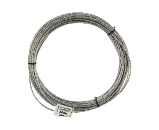 Стальной трос для растяжки DIN 3055, 3 мм, 20 м Tech-Krep 127933 – изображение 2