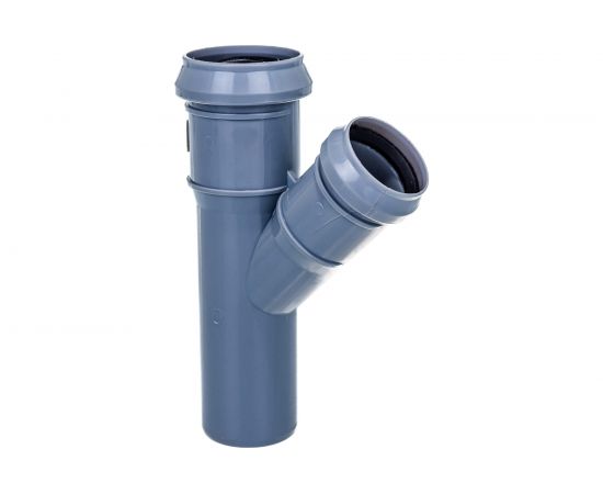 Канализационный тройник RTP D 40х32 мм, 45 град, серый 27140 – изображение 2