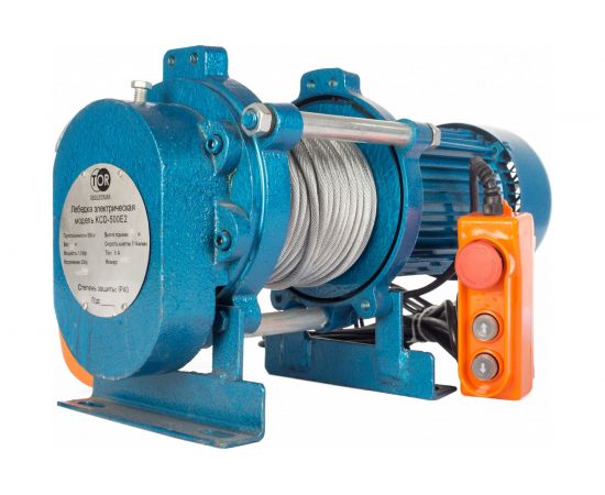 Электрическая лебедка TOR ЛЭК-500 E21 (KCD) 500 кг, 220 В с канатом 100 м 1002130 – изображение 2