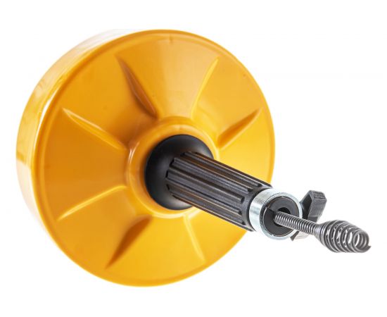 Вертушка для удаления засоров в трубах (до Ф 50 мм, длиной до 7.6 метров, пластиковый барабан, с подключением для шуруповерта) КРОКОЧИСТ 51721-7-8 – изображение 2