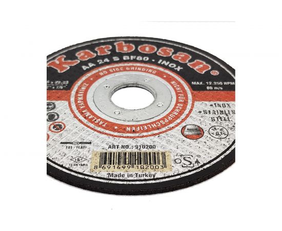 Диск отрезной по нержавеющей стали 125х2.5х22 мм INOX Karbosan 10200 – изображение 2
