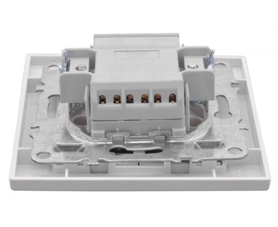 Двухклавишный выключатель с индикатором EKF Минск СП, 10А, белый Basic SQERV10-123-10 – изображение 2