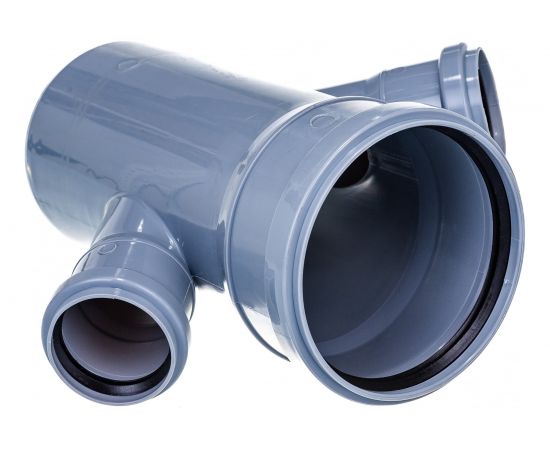 Канализационная одноплоскостная крестовина 110/50/50, 45 градусов, серый 11324 – изображение 3