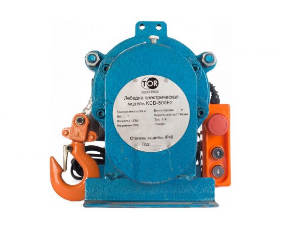 Электрическая лебедка TOR ЛЭК-500 E21 (KCD) 500 кг, 220 В с канатом 100 м 1002130 – изображение 3