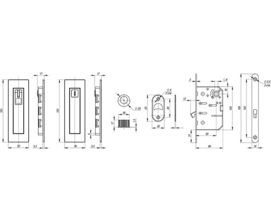 Набор для раздвижных дверей ARMADILLO SH011 URB СР-8 Хром 35765 – изображение 3