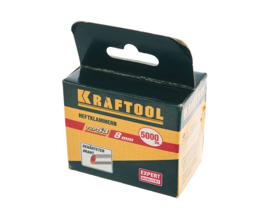 Скобы ""EXPERT"" из закаленной проволоки Kraftool, тип 53 красные, 8 мм, 5000 шт 31670-08-5000 – изображение 6
