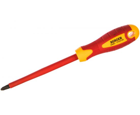 Диэлектрическая крестовая отвертка PH3*150мм, до 1000V Berger BG BG1058 