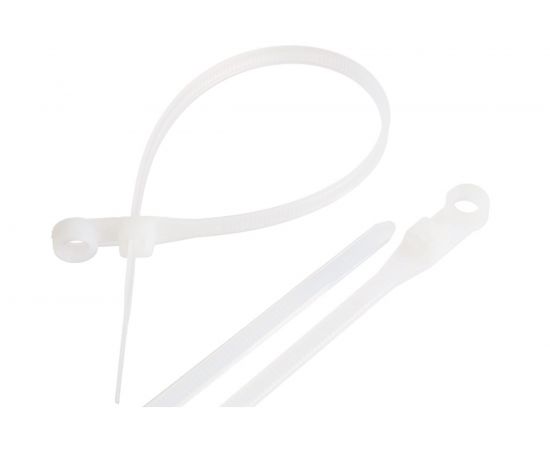 Нейлоновая неоткрывающаяся стяжка NIKOMAX 220х4,3мм, белая, уп-ка 100шт. NMC-CTN220-43-MT-WT-100 