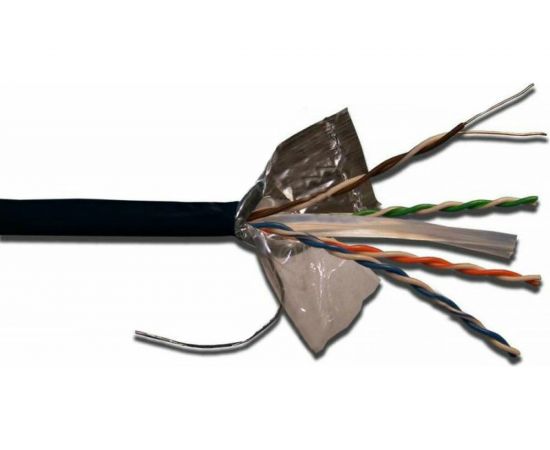 Кабель FTP LANMASTER 4 пары, Кат. 6, внешний, черный, 305м в кат., LAN-6EFTP-OUT 