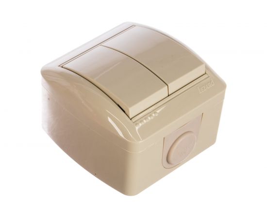 Двойной выключатель Lezard NATA кремовый 710-0300-101 