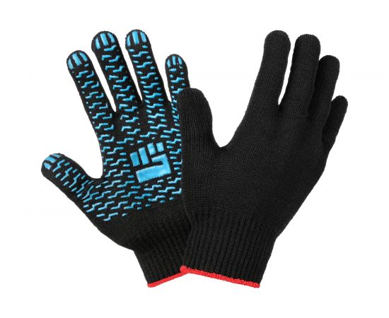 Трикотажные перчатки Фабрика перчаток, средние, с ПВХ, 10 класс, 4 нити, черные, р.М 4-10-СР-ЧЕР-(M) 