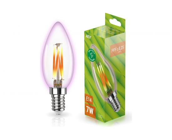 Светодиодная лампа для растений REV FILAMENT свеча C37 7 Вт, E14 32556 7 