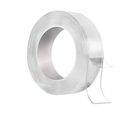 Прозрачная, двусторонняя, акриловая клейкая нано лента TORSO 12 мм х 3 м 5180089 