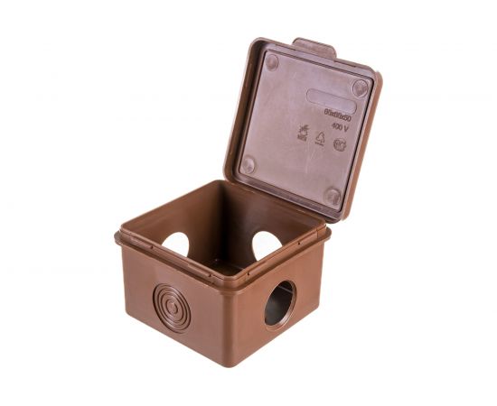 Распаячная коробка Урал ПАК для открытой проводки под темное дерево 65*65*50мм (квадратная), 4 входа КО-91018065-045 