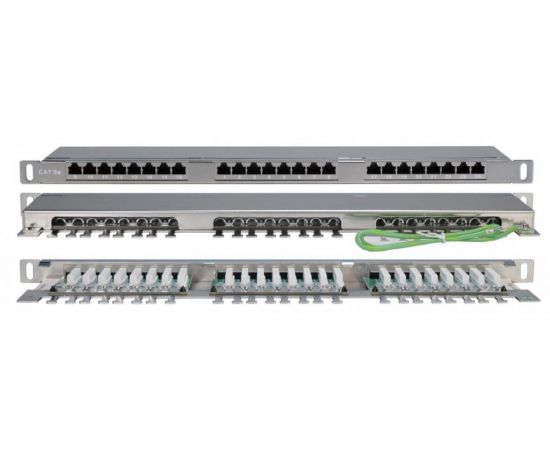 Патч-панель высокой плотности Hyperline PPHD-19-24-8P8C-C5E-SH-110D 19, 0.5U, 24 порта RJ-45, категория 5E, Dual IDC, экранированная 244077 