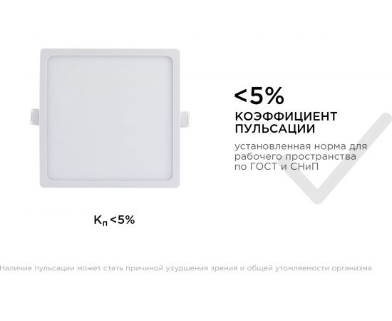 Светодиодная встраиваемая панель APEYRON 220В, 15Вт, CRI:80Ra, 1200Лм, 145x129мм, квадрат 06-59 – изображение 20