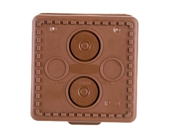 Распаячная коробка Урал ПАК для открытой проводки под темное дерево 65*65*50мм (квадратная), 4 входа КО-91018065-045 – изображение 2