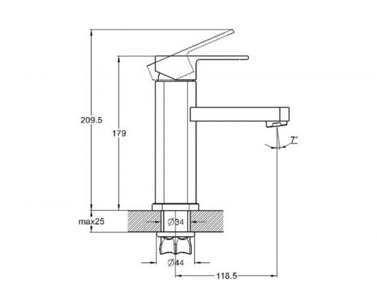 Смеситель для раковины G-lauf с монолитным изливом, хром NEB1-A123 – изображение 2