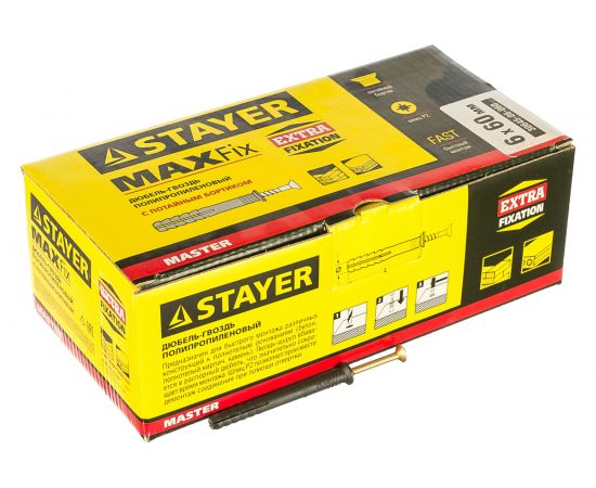 Полипропиленовый дюбель-гвоздь STAYER MASTER потайный бортик, 6x60 мм, 100 шт 30645-06-060 – изображение 2