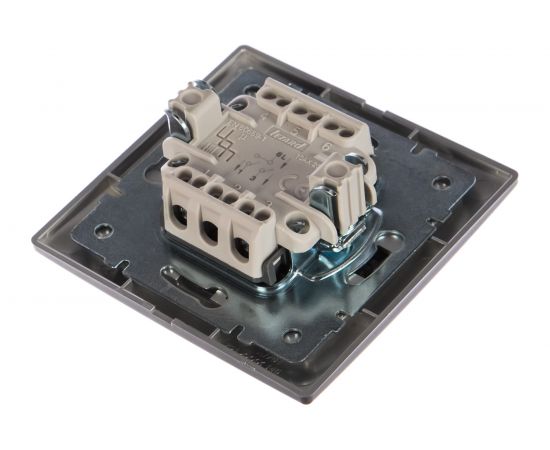 Двойной выключатель Lezard MIRA со вставкой, металлик серый 701-1010-101 – изображение 2