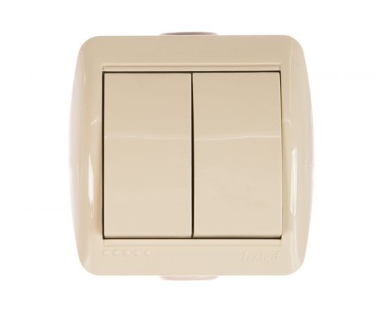Двойной выключатель Lezard NATA кремовый 710-0300-101 – изображение 2