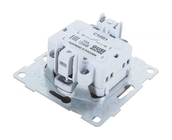 Механизм выключателя GUSI ELECTRIC Bravo 1 клавиша, СУ, 10А, 250В, графит С10В1-010 – изображение 3