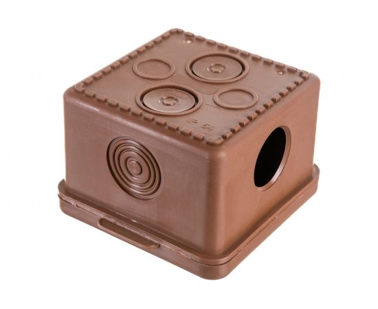 Распаячная коробка Урал ПАК для открытой проводки под темное дерево 65*65*50мм (квадратная), 4 входа КО-91018065-045 – изображение 3