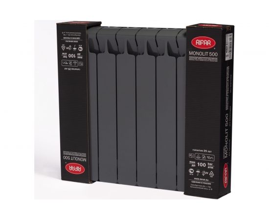 Биметаллический радиатор RIFAR 05 Monolit 500-8, титан RM50083/47012 – изображение 3