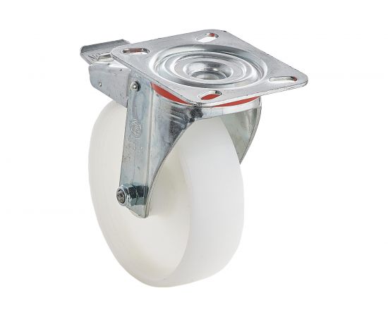 Колесо с вращающейся опорой, пластиной крепления и передним тормозом (80 мм; 180 кг) Tellure rota 686801 – изображение 3