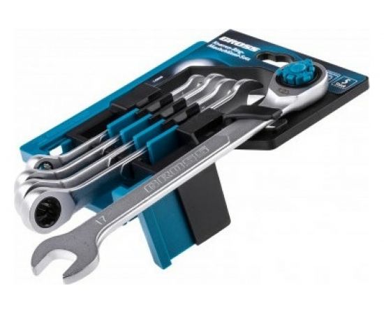 Набор комбинированных трещоточных ключей, СRV, 5 шт. 8-17 мм GROSS 14858 – изображение 3