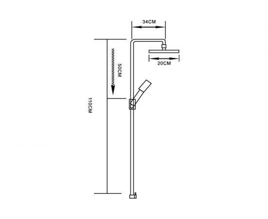Душевая гарнитур Mixline без смесителя, лейка 3 режима + душевой шланг + тропический душ ML2400 530033 – изображение 3