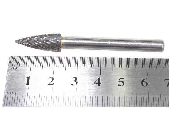 Борфреза гиперболическая с заостренным концом (8х20х6х65 мм; ВК8; G08; 20Х06) ИНСТУЛС 00001337679 – изображение 4