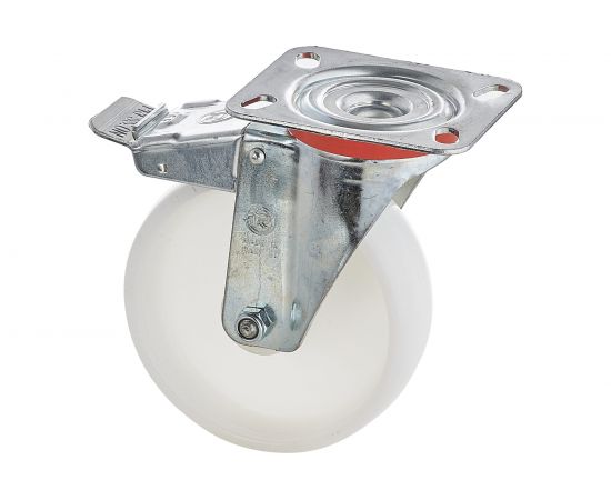 Колесо с вращающейся опорой, пластиной крепления и передним тормозом (80 мм; 180 кг) Tellure rota 686801 – изображение 4