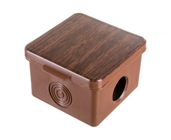 Распаячная коробка Урал ПАК для открытой проводки под темное дерево 65*65*50мм (квадратная), 4 входа КО-91018065-045 – изображение 5