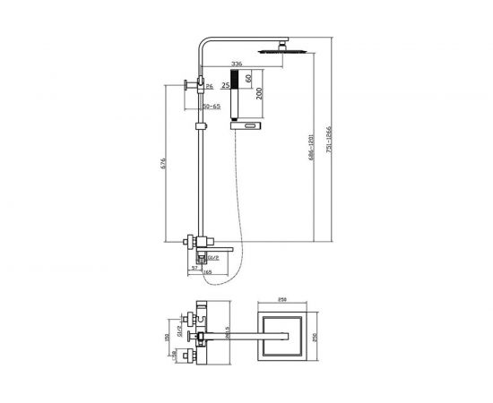 Душевая система для ванны и душа Agger Great черная A2893344 – изображение 5