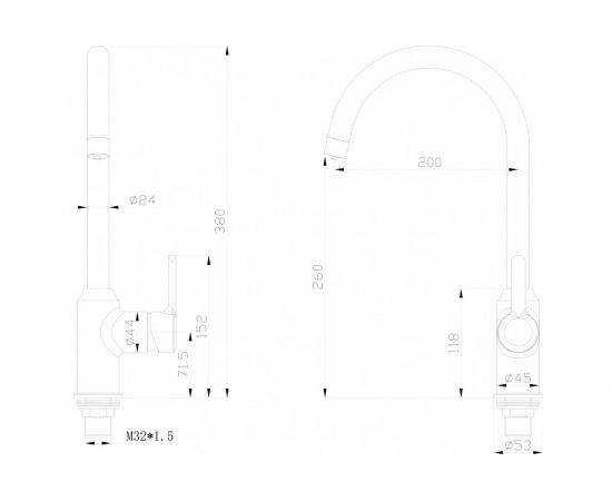Смеситель для кухни с каналом для подключения фильтра Swedbe 8041 – изображение 5
