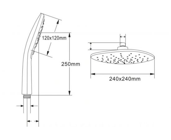 Душевая система Agger Marine без смесителя с двумя лейками A0595000 – изображение 8