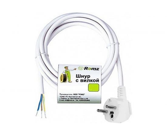 Шнур DORI ПВС 3х0,75 с вилкой 3,0 м белый 41658 