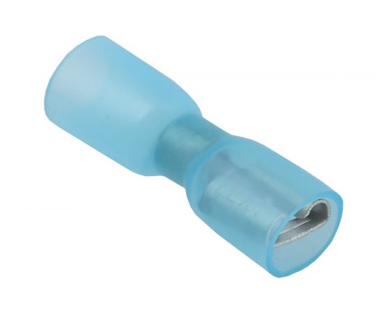 Плоская клемма REXANT, полностью изолированная, термоусаживаемая, гнездо 6.6мм, 1.5-2.5кв.мм, синий 08-0634 