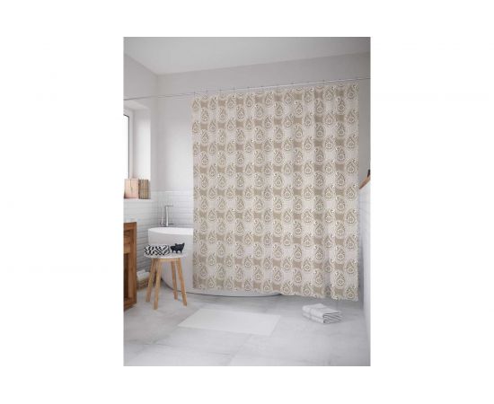 Штора (занавеска) для ванной JoyArty ""Капли фантазий"" из сатена, 180х200 см с крючками, sc_21962 