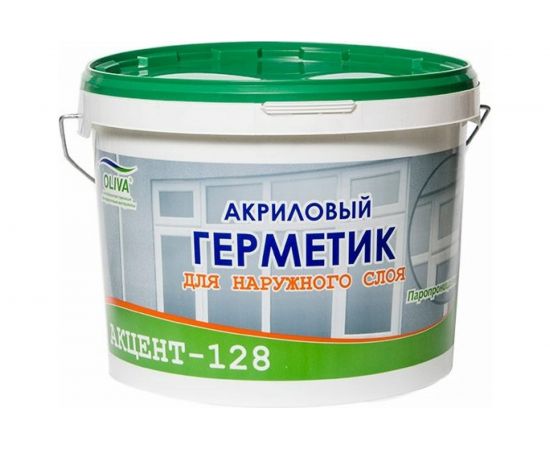 Паропроницаемый герметик Акцент 128 белый, ведро, 5л/7кг 00011127 