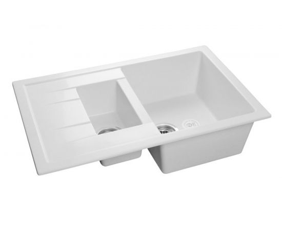 Мойка GRANFEST QUADRO GF-Q-775KL мрамор, 1.5 чаши с крылом, 765х495 мм, иней Q-775 KL иней 