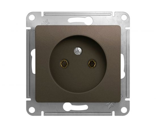 1-местный механизм розетки Schneider Electric скрытой проводки 1модуль Glossa 16А IP20 без заземления шоколад GSL000841 