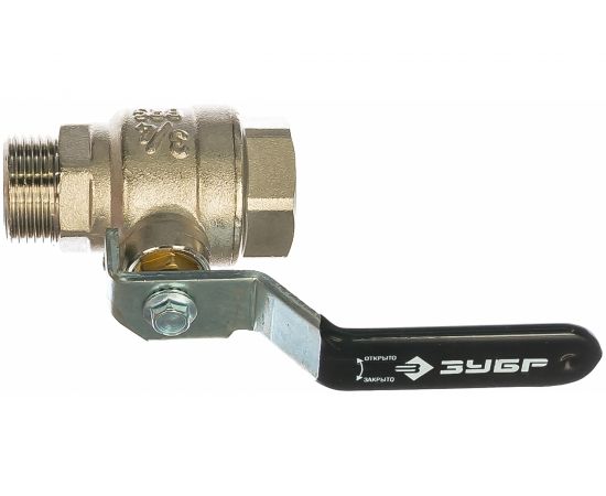 Кран шаровой полнопроходной (3/4""; мама-папа) для трубопровода Зубр 4-51321-C-3/4 – изображение 2