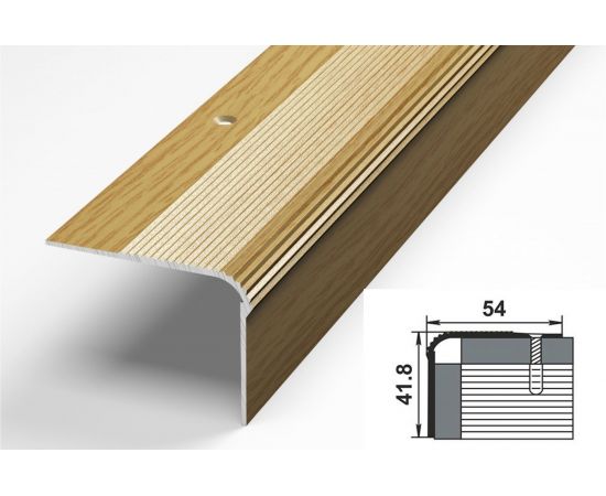 Порог угловой алюминиевый (54х41.8 мм; 0.9 м; декоративный; дуб универсал) Лука 00000002097 – изображение 2