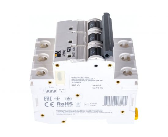 Автоматический выключатель IEK ARMAT M06N 3P C 25А AR-M06N-3-C025 – изображение 2