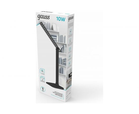 Настольный диммируемый светильник Gauss модель GTL201 10W 580lm 4000K 170-265V черный LED GT2012 – изображение 3