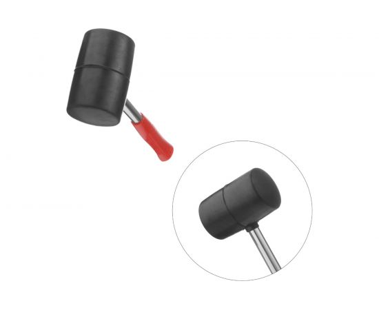 Резиновая киянка INTERTOOL 680г. 75 мм, черная резина, металлическая ручка HT-0232 – изображение 4