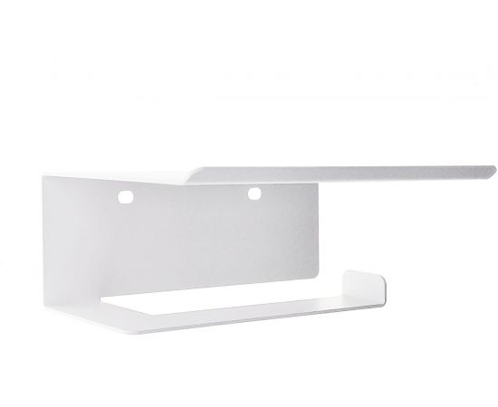 Держатель для туалетной бумаги EMBODIMENT с полкой для хранения, белый EMB-TP-B-W – изображение 5