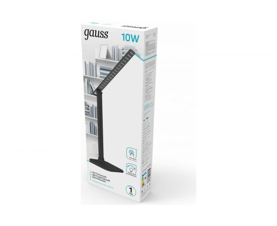 Настольный диммируемый светильник Gauss модель GTL201 10W 580lm 4000K 170-265V черный LED GT2012 – изображение 5